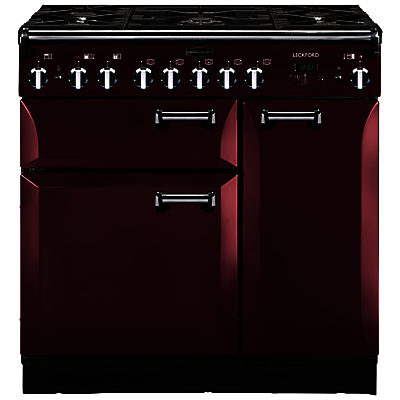 Rangemaster Leckford 90cm Dual Fuel Range Cooker Cranberry/Chrome Rangemaster Leckford 90cm Dual Fuel Range Cooker Cranberry/Chrome